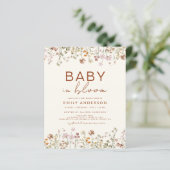 Papier Fleur sauvage Baby in Bloom Baby shower Invitation (Debout devant)