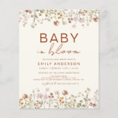 Papier Fleur sauvage Baby in Bloom Baby shower Invitation (Devant)