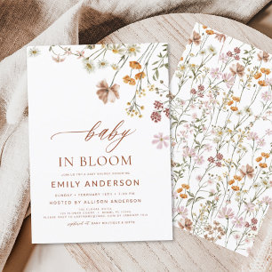 Papier Fleur sauvage Baby in Bloom Baby shower Terracotta