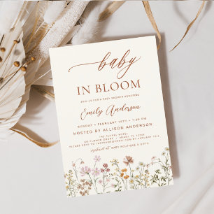 Papier Fleur sauvage Baby in Bloom Baby shower Terracotta