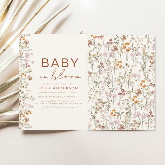 Papier Fleur sauvage Baby in Bloom Baby shower Terracotta