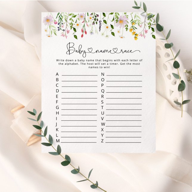 Papier Fleur sauvage Baby name jeu de course (Créateur téléchargé)