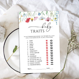 Papier Fleur sauvage Baby Traits Jeu