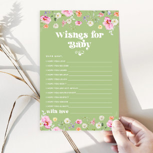 Papier Fleur sauvage bébé fille douche souhaits pour bébé