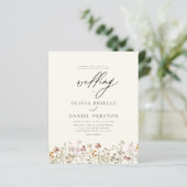 Papier Fleur sauvage Beige Boho Jardin Mariage Invitation (Debout devant)