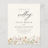 Papier Fleur sauvage Beige Boho Jardin Mariage Invitation (Devant)