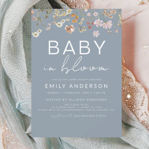 Papier Fleur sauvage bleu Dusty Baby dans le Baby shower