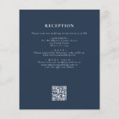Papier Fleur Sauvage Bleu Marine Code QR Jardin Mariage (Dos)
