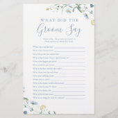 Papier Fleur sauvage bleu qu'est-ce que le marié a dit je (Devant)