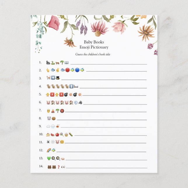Papier Fleur sauvage Bloom Baby Books Emoji Jeu (Devant)