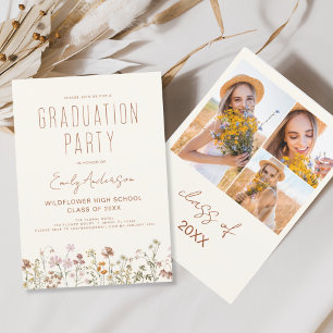 Papier Fleur sauvage Bloom Graduation Party Photo Boho