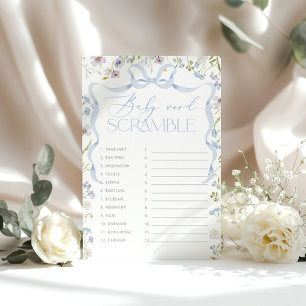 Papier Fleur sauvage Blue Bow Baby mot Scramble jeu