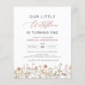 Papier Fleur sauvage Boho 1er Jardin d'anniversaire (Devant)