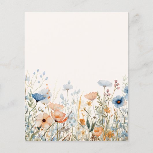 Papier Fleur sauvage Boho Baby shower Budget Invitation (Dos)