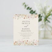 Papier Fleur sauvage Boho Beige tout en un QR Code Mariag (Debout devant)