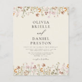 Papier Fleur sauvage Boho Beige tout en un QR Code Mariag (Devant)