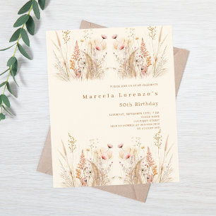 Papier Fleur sauvage boho budget anniversaire