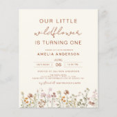 Papier Fleur sauvage Boho Chic Premier Anniversaire Terra (Devant)