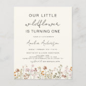 Papier Fleur sauvage Boho Chic Première Invitation d'anni (Devant)