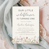 Papier Fleur sauvage Boho Chic Première Invitation d'anni