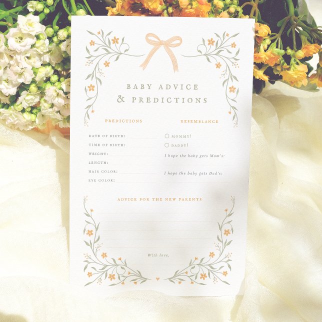 Papier Fleur sauvage Bow Baby shower de prévision Jeu de  (Créateur téléchargé)