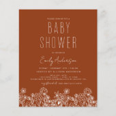 Papier Fleur sauvage budget Boho Baby shower brûlé orange (Devant)