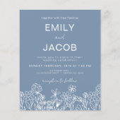 Papier Fleur sauvage Budget Dusty Blue Botanical Mariage (Devant)