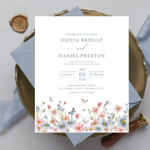 Papier Fleur sauvage Budget Garden Invitation de mariage