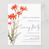 Papier Fleur sauvage Budget Mariage soirée Invitation (Devant)