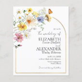 Papier Fleur sauvage budgétaire | Faire-part de mariage p (Devant)