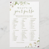 Papier Fleur sauvage ce qu'il y a dans votre sac de douch (Devant)