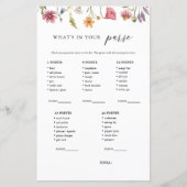 Papier Fleur sauvage Ce qu'il y a dans votre sac Jeu nupt (Devant)