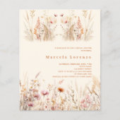 Papier Fleur sauvage crème pêche nuptiale Douche nuptiale (Devant)