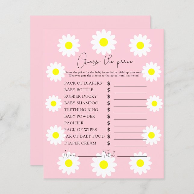 Papier Fleur sauvage Daisy - Prix Guest jeu (Devant / Derrière)