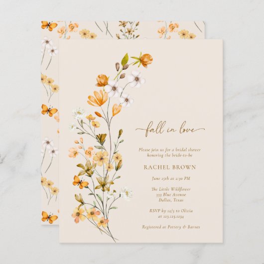 Papier Fleur sauvage d'automne pas cher tombe dans la Fêt (Devant / Derrière)