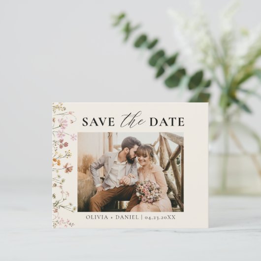 Papier Fleur sauvage de code QR Enregistrer le Mariage de (Debout devant)