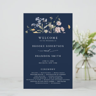 Papier Fleur sauvage de la Marine Meadow Garden Boho Wedd