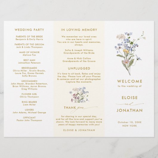 Papier Fleur sauvage de printemps Meadow Gold Wedding Pro (Devant)