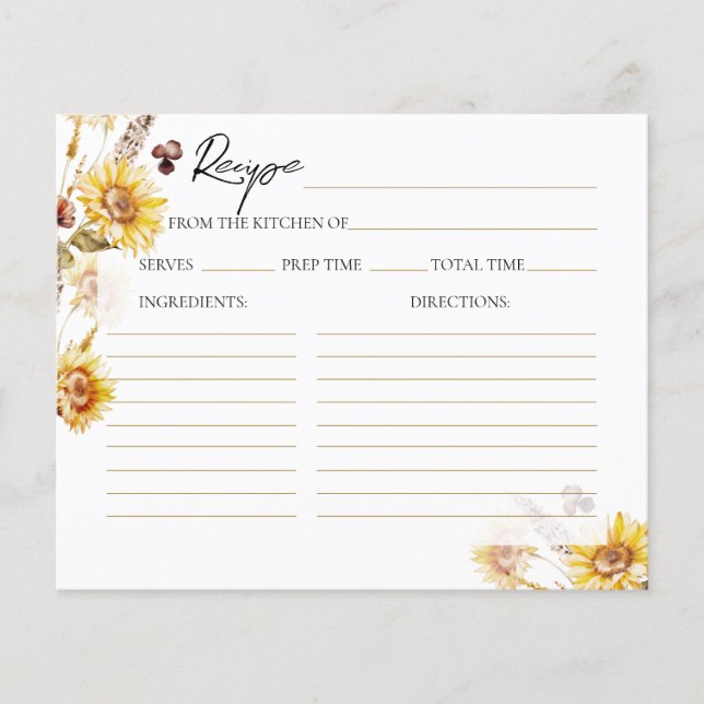 Papier Fleur sauvage de tournesol Fête des mariées modern (Devant)