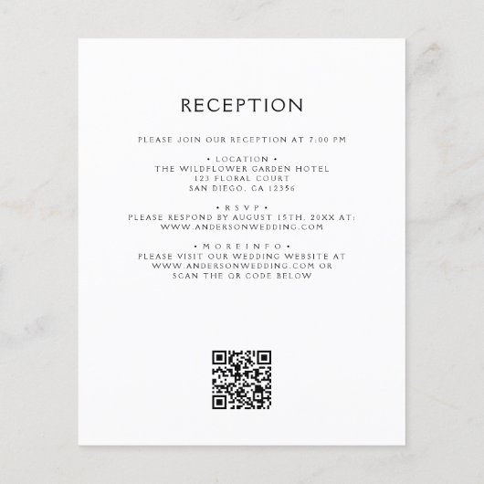 Papier Fleur sauvage du budget Rustic Boho Faire-part de (Dos)