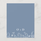 Papier Fleur sauvage Dusty Blue Monogram Faire-part de ma (Dos)