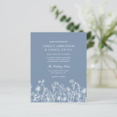 Papier Fleur sauvage Dusty Blue Monogram Faire-part de ma (Debout devant)