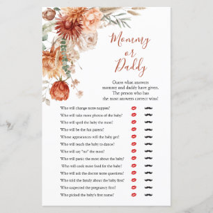 Papier Fleur sauvage Fall in Love Baby shower maman ou pa