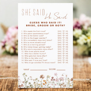 Papier Fleur sauvage Fête des mariées Il A Dit Qu'Elle A