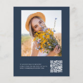 Papier Fleur sauvage Fête des mariées QR Code Photo Invit (Dos)