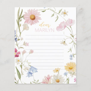Papier Fleur sauvage fille 1er anniversaire heure Capsule