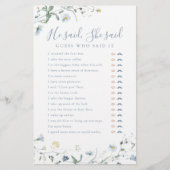 Papier Fleur sauvage Il a dit Elle a dit jeu de douche nu (Devant)