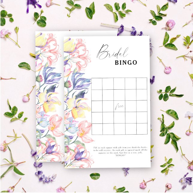 Papier Fleur sauvage - Jeu de bingo de douche nuptiale (Créateur téléchargé)