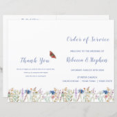 Papier Fleur sauvage Mariage Ordre de service (Devant / Derrière)