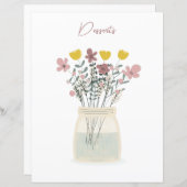 Papier Fleur sauvage Mason Jar Desserts Recette Divider (Devant / Derrière)